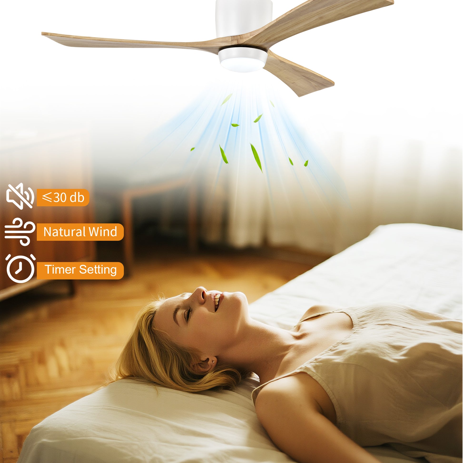 Taimei Stela 52 in. Flush Mount Standard Ceiling Fan with Dimmable LED with Remote Included DC Motor 9_ce058966-2d13-4e1c-8f62-c411c33a06dd
