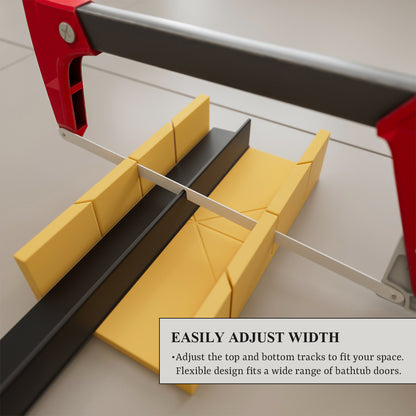 Nivorix Ridge 56 in. W x 60 in. H Sliding Semi-Frameless Tub Door with Clear Glass