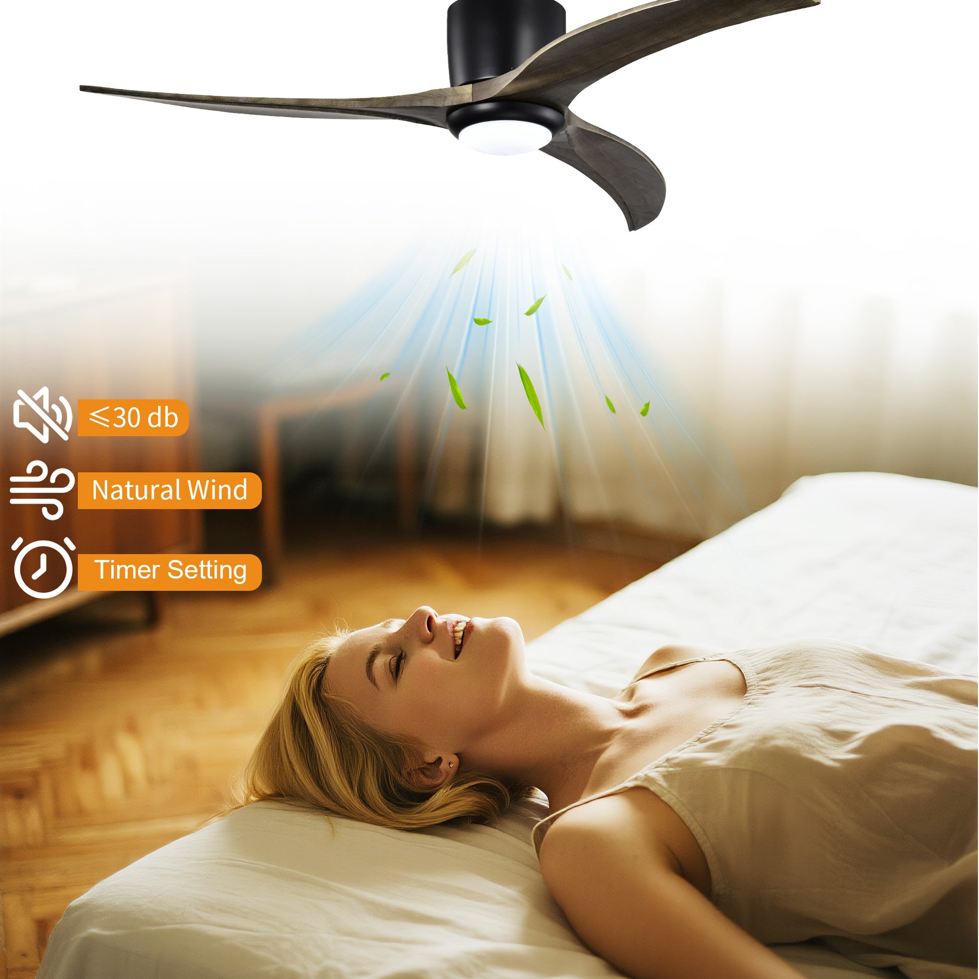 Taimei Niveu 52 in. Flush Mount Standard Ceiling Fan with Dimmable LED with Remote Included DC Motor 9_e827e02c-2772-4ed9-8cb1-591f417fcb4d