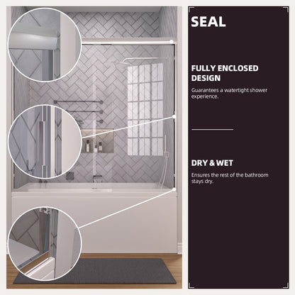 Niveal Breeze 60 in. W x 56 in. H Sliding Semi Frameless Tub Door with Clear Glass 9_f033a6ce-5e8c-4292-acd9-05128210e816