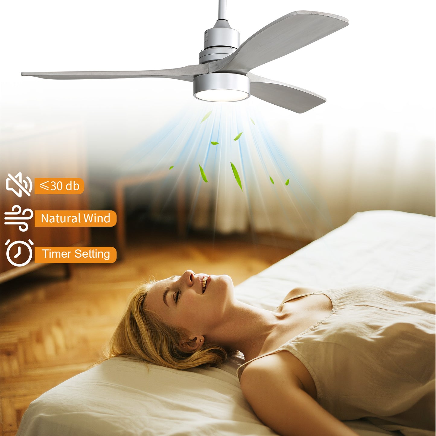 Taimei Selen 52 in. Downrod Standard Ceiling Fan with Integrated LED with Remote Included 3-Blade Reversible