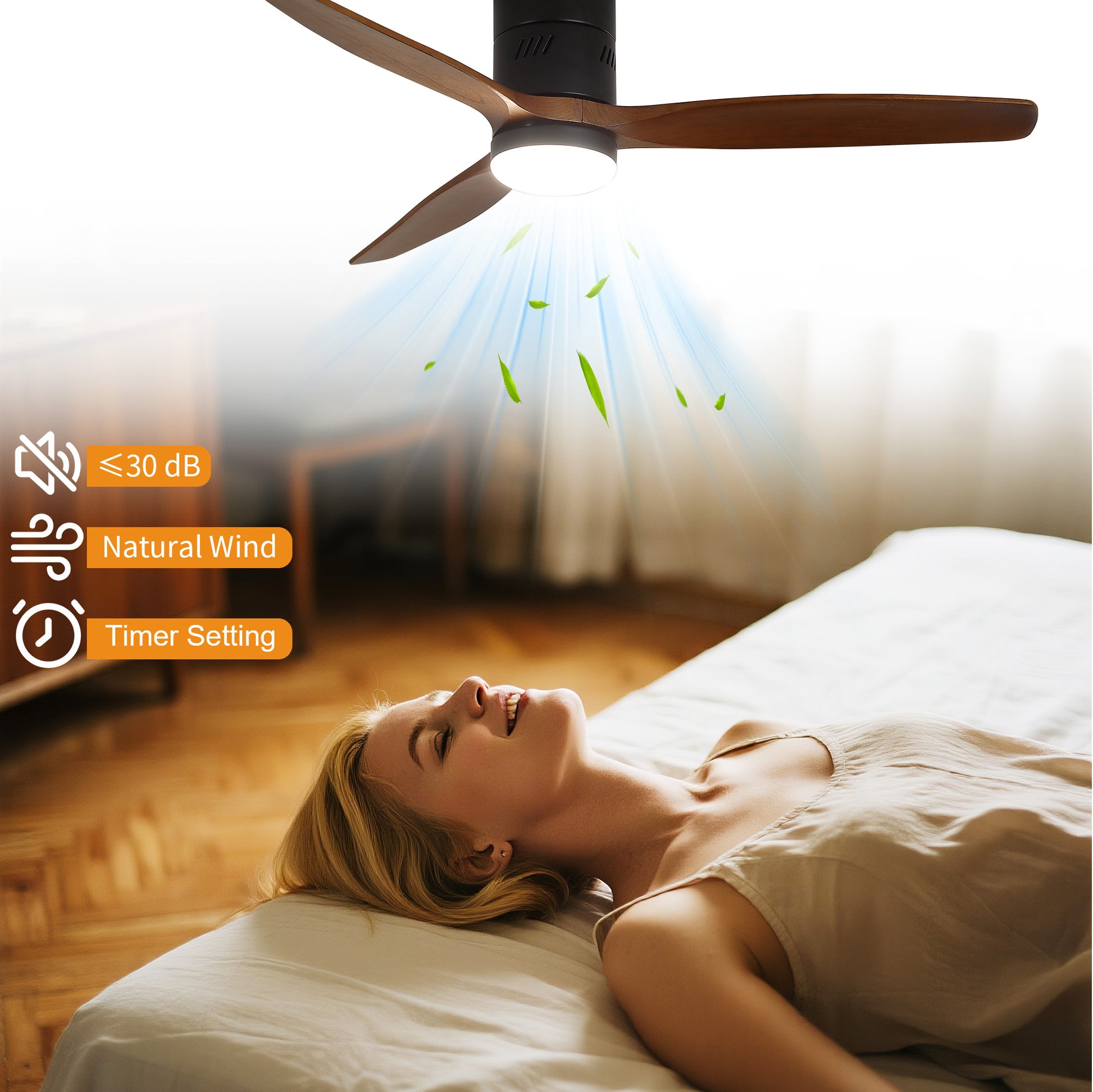 Taimei Ryme 52 in. Flush Mount Ceiling Fan with Light and Remote, DC Motor, Reversible 9_ffb8484e-e94b-4460-accd-e6b26cd8e9fc