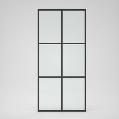 Niveal Zen 34 in. W x 72 in. H Fixed Framed Shower Door in Matte Black Finish Squared Patterned Glass A-1