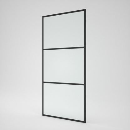 Niveal Zen 34 in. W x 72 in. H Fixed Framed Shower Door in Matte Black Finish B-2