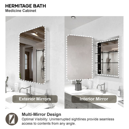 15 in. W. x 24 in. H Rectangular Framed Recessed/Surface Mount Medicine Cabinet with Mirror in Brushed Nickel