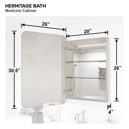 15 in. W. x 24 in. H Rectangular Framed Recessed/Surface Mount Medicine Cabinet with Mirror in Brushed Nickel