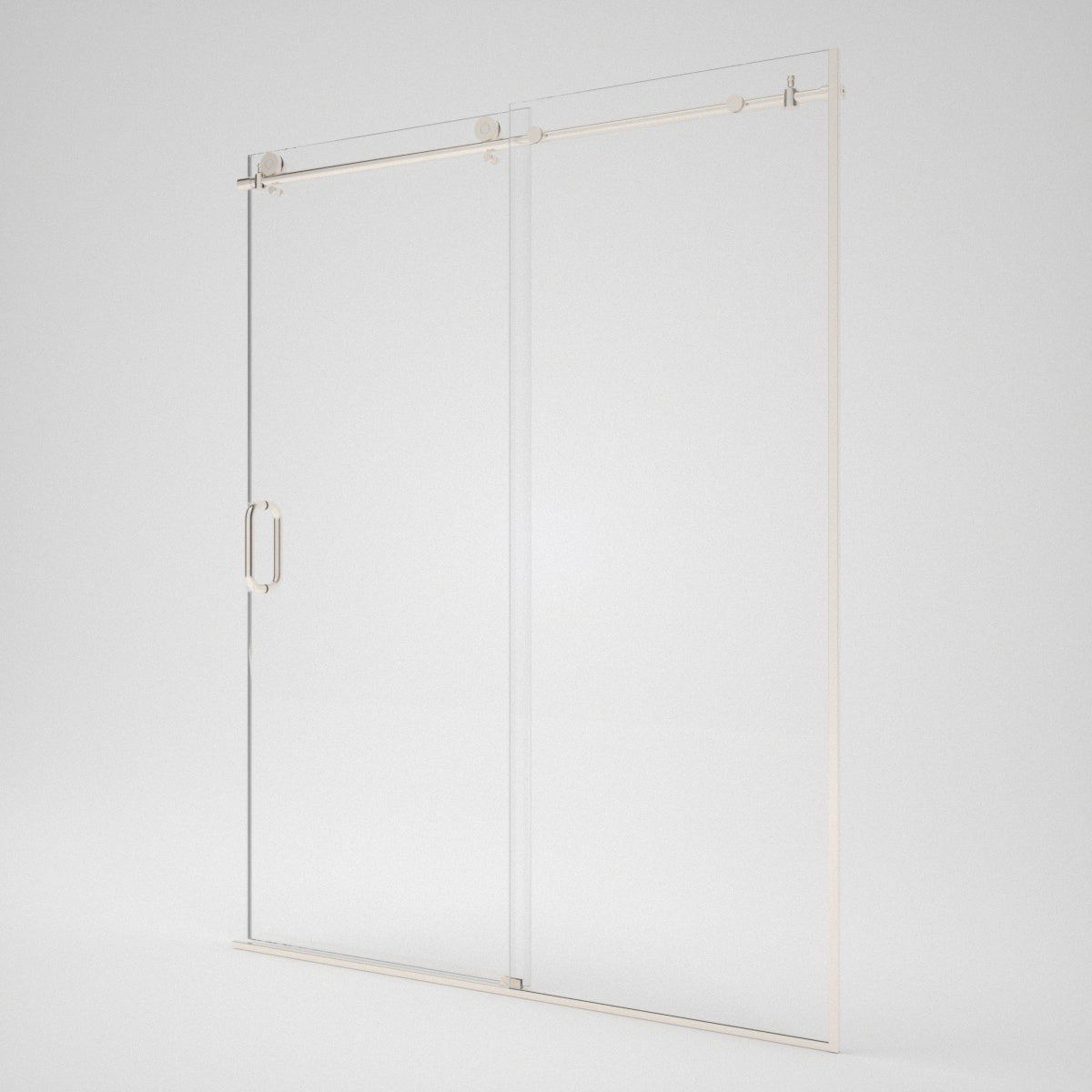 Verie 60 in. W x 76 in. H Frameless Sliding Shower Door with 5/16 in. Clear Tempered Glass Brushed Nickel BN