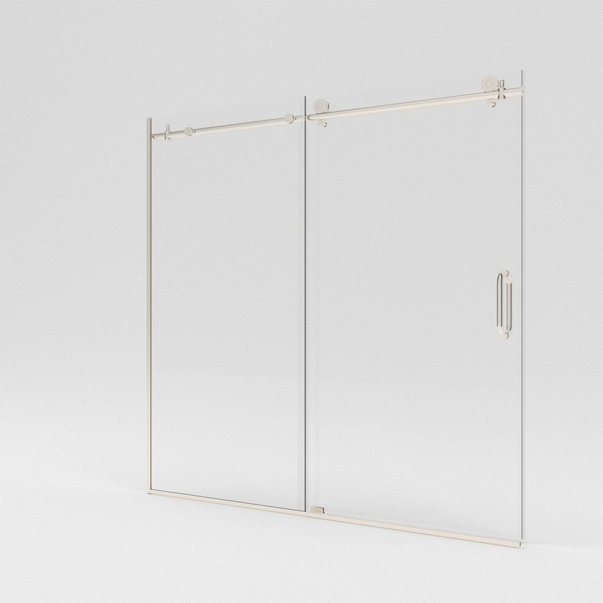 Niveal Glitter 60 in. W x 60 in. H Sliding Semi Frameless Tub Door with Clear Glass Brushed Nickel BN_2