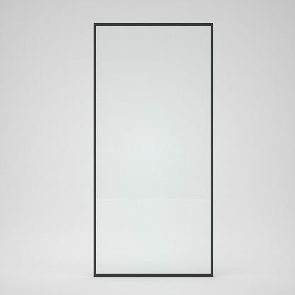 Niveal Zen 34 in. W x 72 in. H Fixed Framed Shower Door in Matte Black Finish Clear Tempered Glass C-1