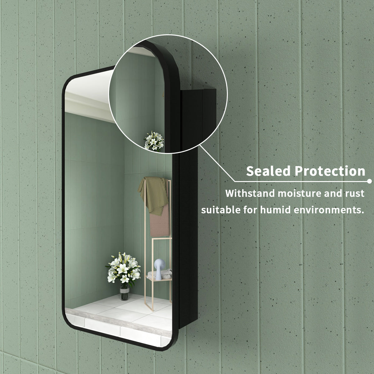 Framed Recessed or Surface-Mount Rectangular Matte Black Aluminum Medicine Cabinet with Mirror FMC-1524-BL06_53b94a01-38b4-4039-8117-dd63f1d910df