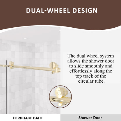 Bodum 60 in. W x 60 in. H Sliding Semi Frameless Tub Door in Chrome Finish with Clear Glass HB7051D-6060G-6