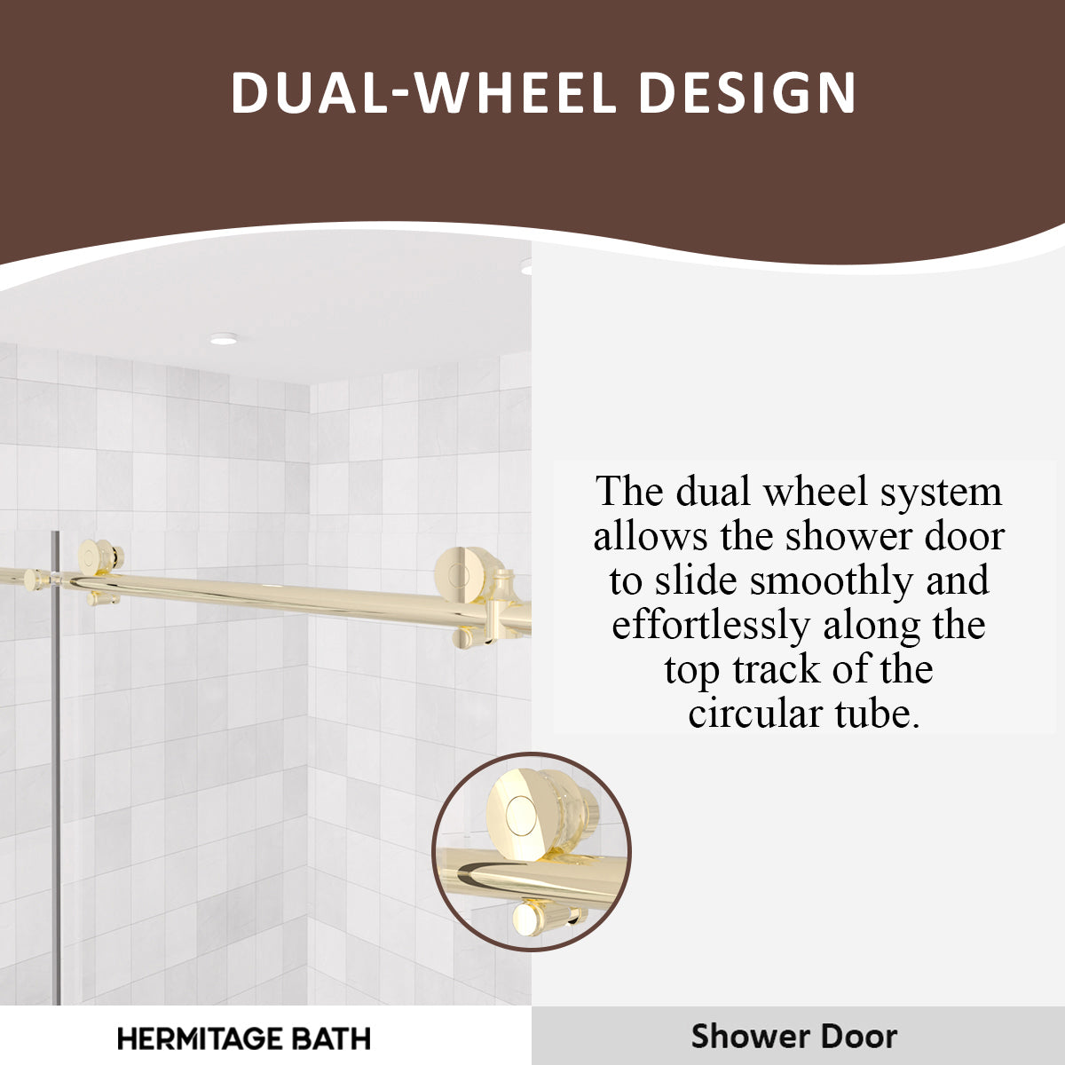 Brewo 60 in. W x 60 in. H Sliding Semi Frameless Tub Door with Clear Glass HB7051D-6060G-6_61fcac5f-d641-47ac-a17b-814391a0d682