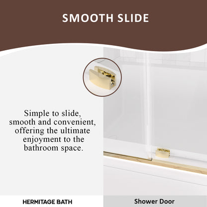 Bodum 60 in. W x 60 in. H Sliding Semi Frameless Tub Door in Chrome Finish with Clear Glass HB7051D-6060G-7