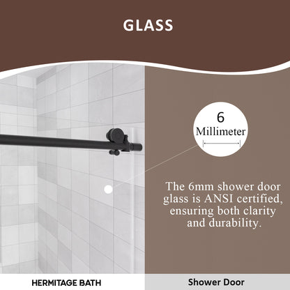 Brewo 60 in. W x 60 in. H Sliding Semi Frameless Tub Door with Clear Glass HB7051D-6060MB-4_1ee06d56-039a-4a70-8b42-4c7655e80899