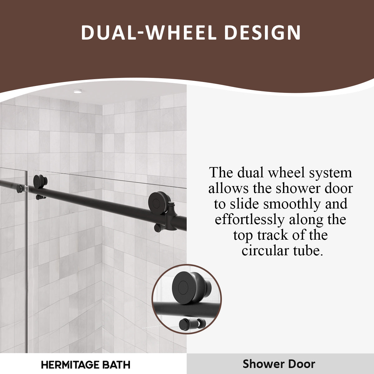 Bodum 60 in. W x 60 in. H Sliding Semi Frameless Tub Door in Chrome Finish with Clear Glass HB7051D-6060MB-6
