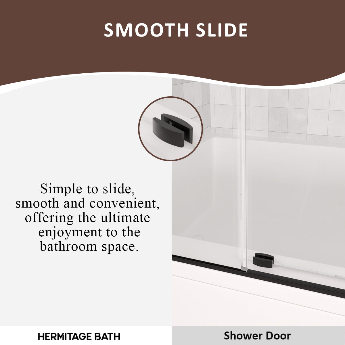 Bodum 60 in. W x 60 in. H Sliding Semi Frameless Tub Door in Chrome Finish with Clear Glass HB7051D-6060MB-7