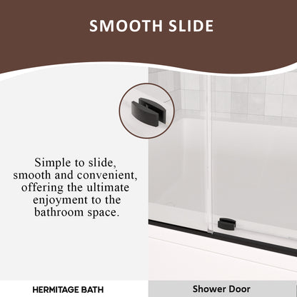 Bodum 60 in. W x 60 in. H Sliding Semi Frameless Tub Door in Chrome Finish with Clear Glass HB7051D-6060MB-7