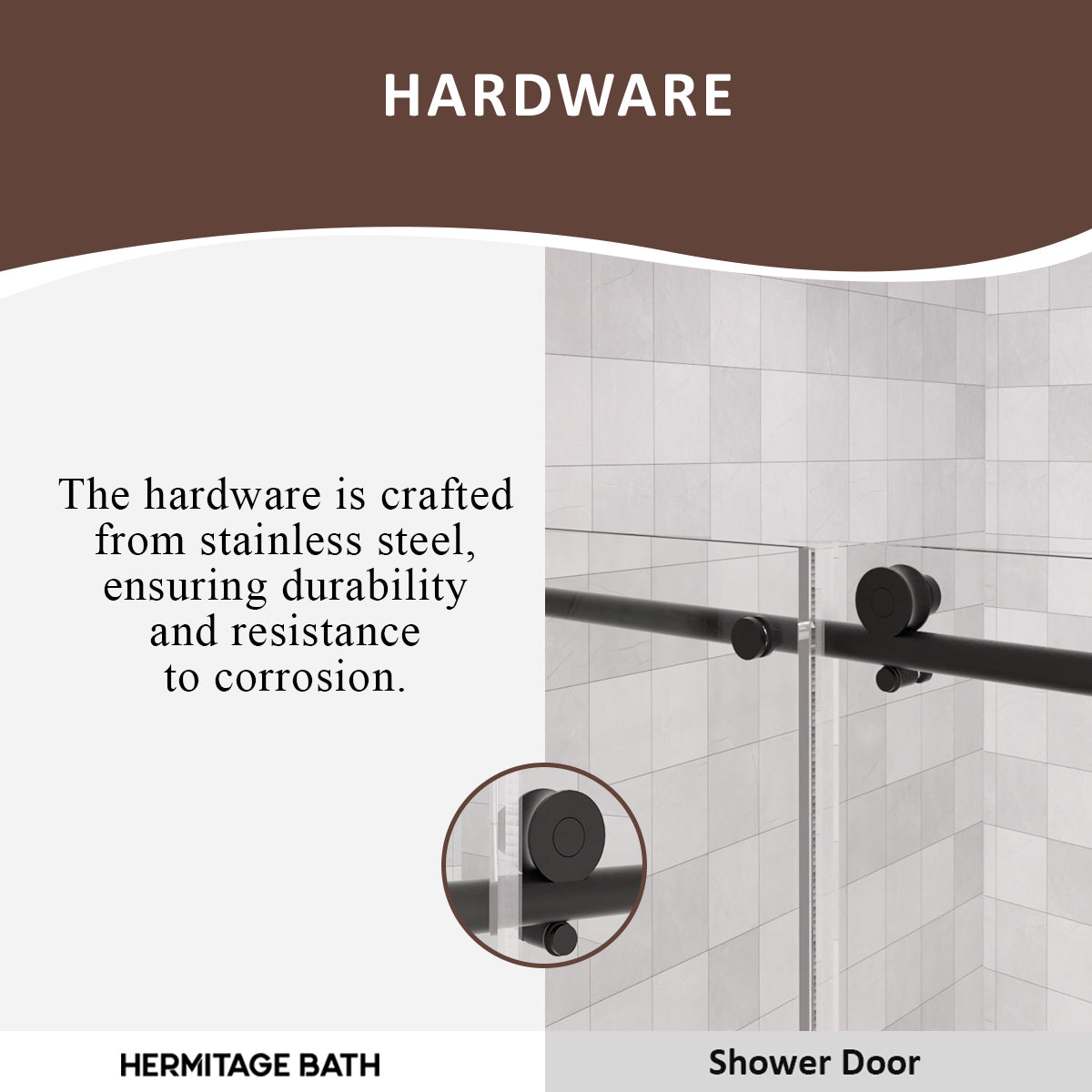 Brewo 60 in. W x 60 in. H Sliding Semi Frameless Tub Door with Clear Glass HB7051D-6060MB-9_1f4bbf59-a6f9-45a9-970b-10612e3a7d9a