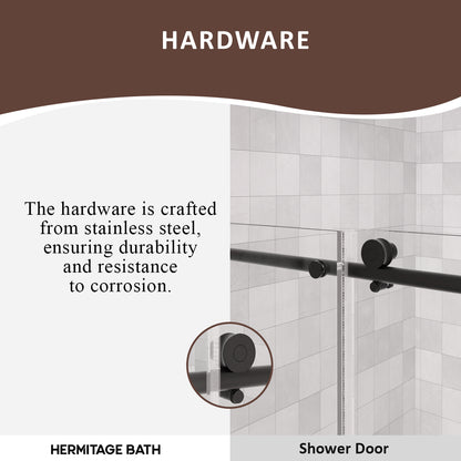 Brewo 60 in. W x 60 in. H Sliding Semi Frameless Tub Door with Clear Glass HB7051D-6060MB-9_1f4bbf59-a6f9-45a9-970b-10612e3a7d9a