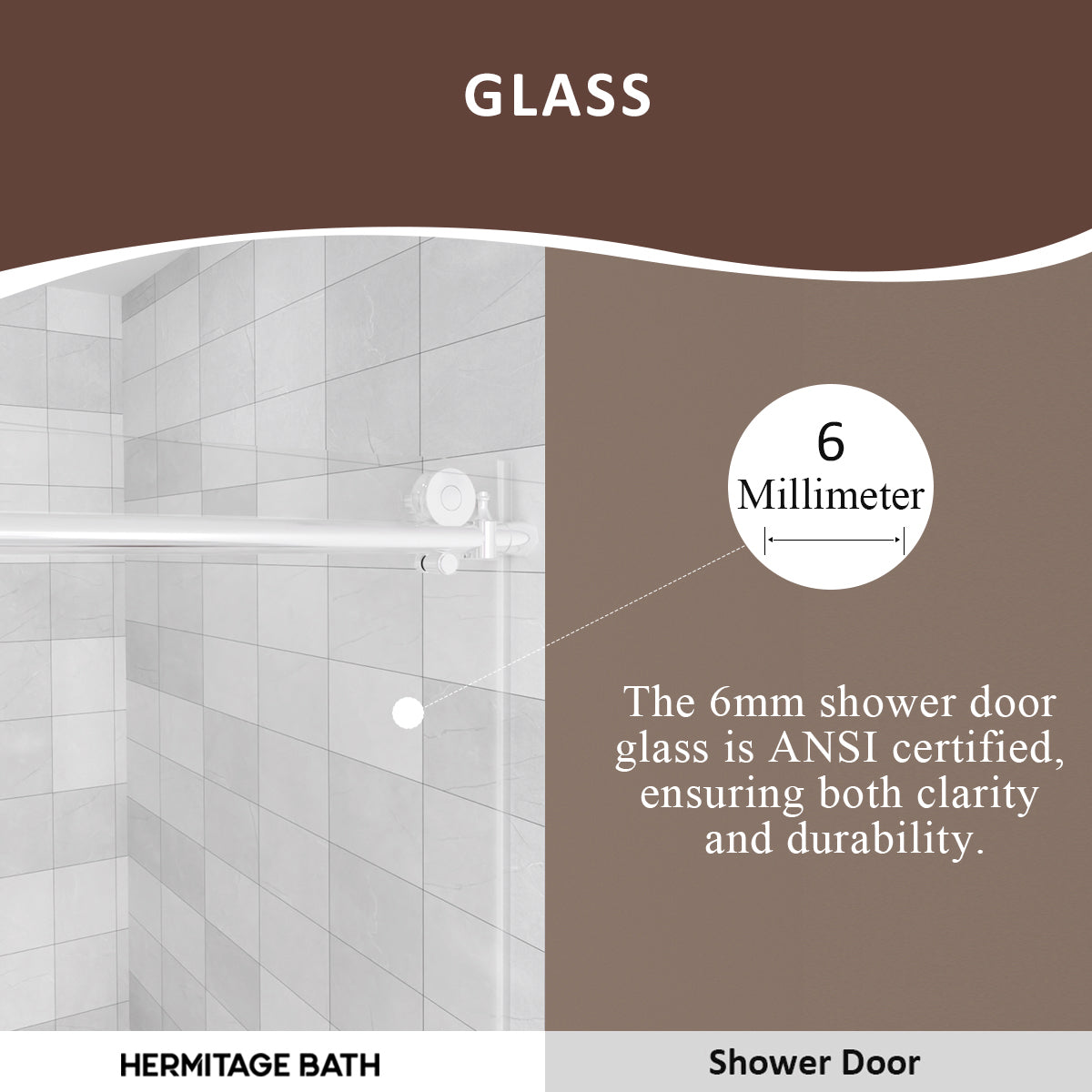 Bodum 60 in. W x 60 in. H Sliding Semi Frameless Tub Door in Chrome Finish with Clear Glass HB7051D-6060SV-4