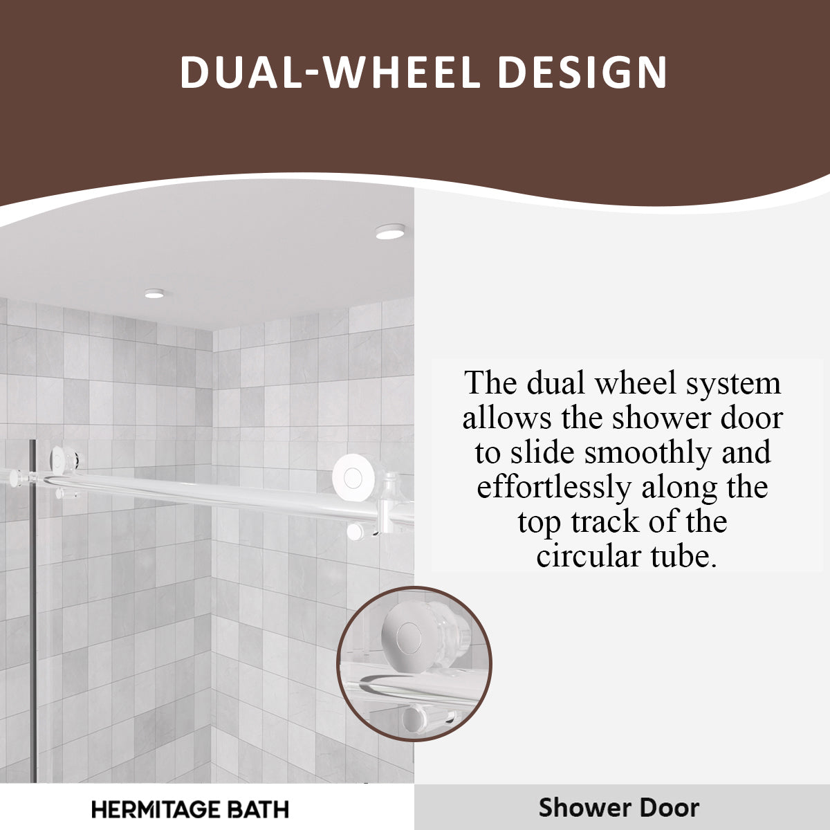 Bodum 60 in. W x 60 in. H Sliding Semi Frameless Tub Door in Chrome Finish with Clear Glass HB7051D-6060SV-6