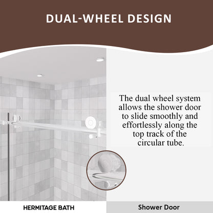 Brewo 60 in. W x 60 in. H Sliding Semi Frameless Tub Door with Clear Glass HB7051D-6060SV-6_b36788cd-74fb-4e80-be1c-b6fb3ae8dddb