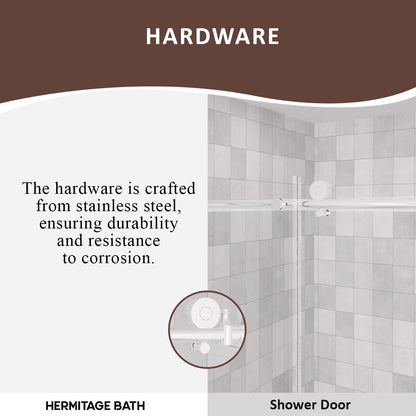 Bodum 60 in. W x 60 in. H Sliding Semi Frameless Tub Door in Chrome Finish with Clear Glass HB7051D-6060SV-9