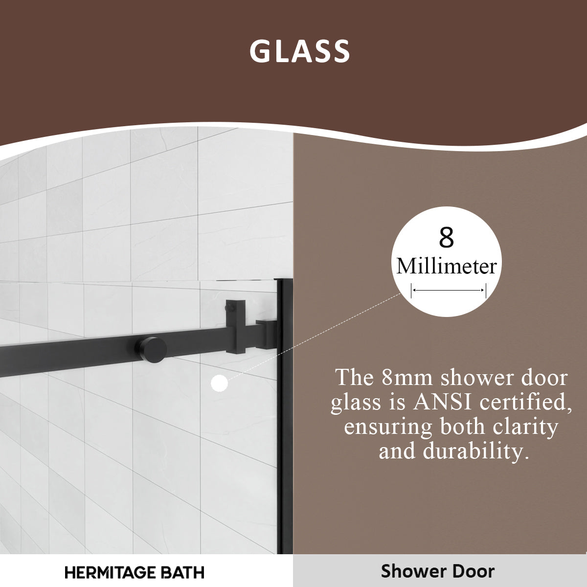 Eletta 60 in. W x 76 in. H Sliding Semi-Frameless Shower Door in Matte Black Finish with Clear Glass HB7151C-7660BL-4