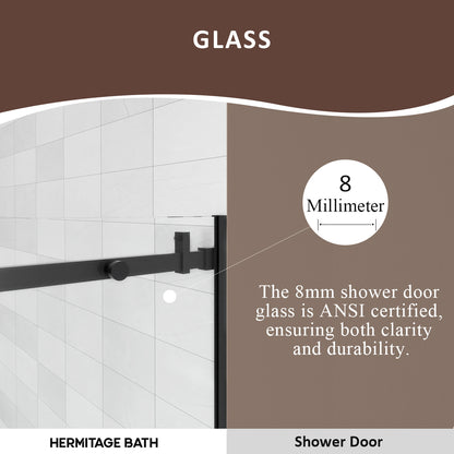 Eletta 60 in. W x 76 in. H Sliding Semi-Frameless Shower Door in Matte Black Finish with Clear Glass HB7151C-7660BL-4