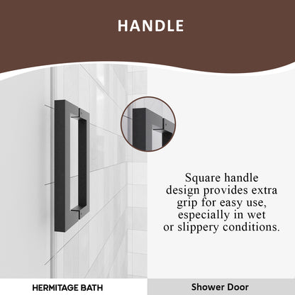 Eletta 60 in. W x 76 in. H Sliding Semi-Frameless Shower Door in Matte Black Finish with Clear Glass HB7151C-7660BL-5
