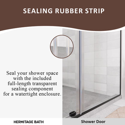 Eletta 60 in. W x 76 in. H Sliding Semi-Frameless Shower Door in Matte Black Finish with Clear Glass HB7151C-7660BL-8