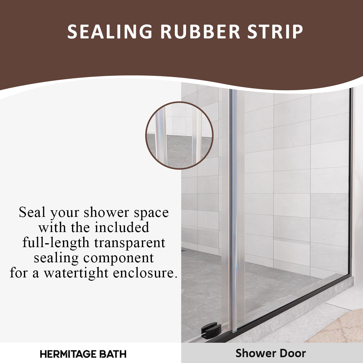 Oceanique 60 in. W x 76 in. H Sliding Semi-Frameless Shower Door with Clear Glass