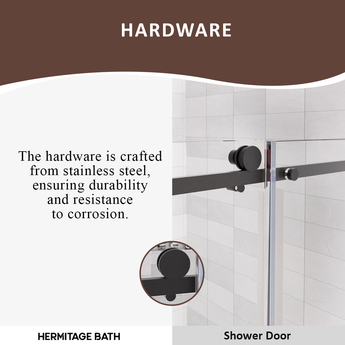 Eletta 60 in. W x 76 in. H Sliding Semi-Frameless Shower Door in Matte Black Finish with Clear Glass HB7151C-7660BL-9