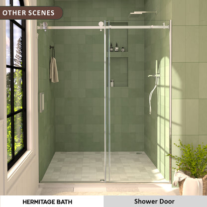 Oceanique 60 in. W x 76 in. H Sliding Semi-Frameless Shower Door with Clear Glass