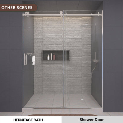 Eletta 60 in. W x 76 in. H Sliding Semi-Frameless Shower Door in Matte Black Finish with Clear Glass HB7151C-7660SV-12