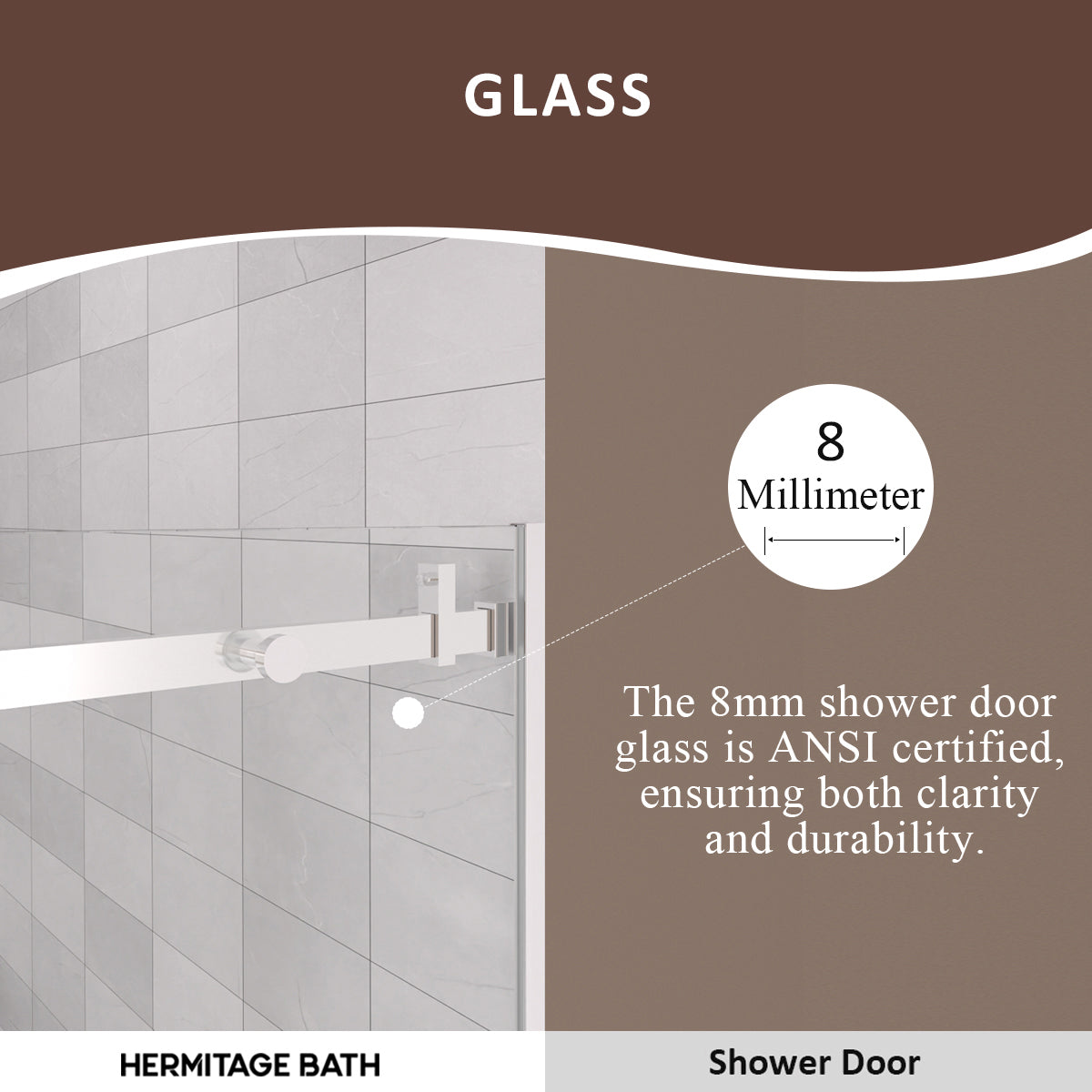 Oceanique 60 in. W x 76 in. H Sliding Semi-Frameless Shower Door with Clear Glass