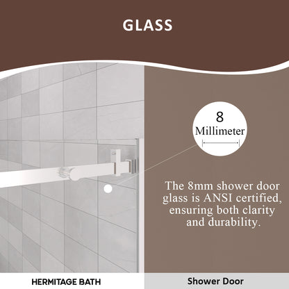 Oceanique 60 in. W x 76 in. H Sliding Semi-Frameless Shower Door with Clear Glass