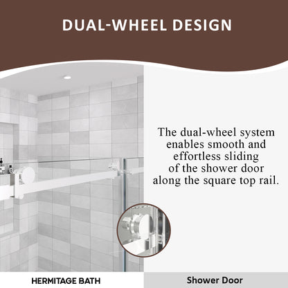 Eletta 60 in. W x 76 in. H Sliding Semi-Frameless Shower Door in Matte Black Finish with Clear Glass HB7151C-7660SV-6