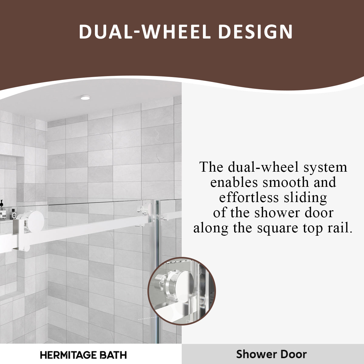 Oceanique 60 in. W x 76 in. H Sliding Semi-Frameless Shower Door with Clear Glass