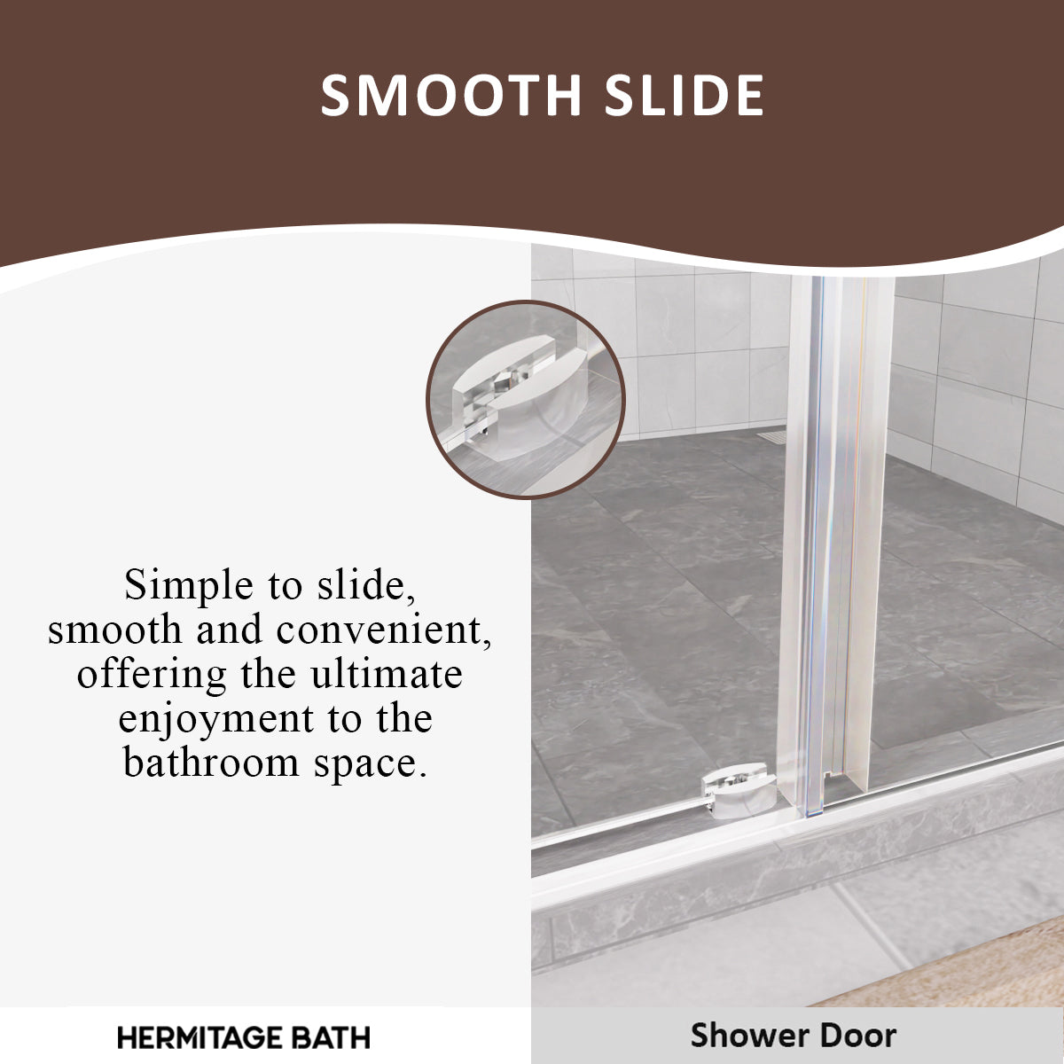 Oceanique 60 in. W x 76 in. H Sliding Semi-Frameless Shower Door with Clear Glass