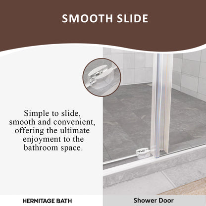 Oceanique 60 in. W x 76 in. H Sliding Semi-Frameless Shower Door with Clear Glass