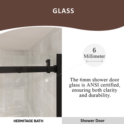 Oceanique 60 in. W x 60 in. H Sliding Semi-Frameless Tub Door in Matte Black Finish with Clear Glass