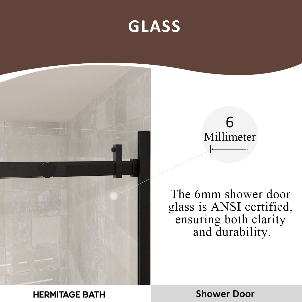 Oceanique 60 in. W x 60 in. H Sliding Semi-Frameless Tub Door with Clear Glass HB7151D-6060MB-4_adb887ac-97ba-4bfa-9053-f2d5e353ff6e