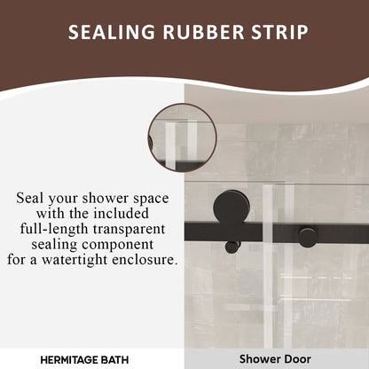 Oceanique 60 in. W x 60 in. H Sliding Semi-Frameless Tub Door in Matte Black Finish with Clear Glass