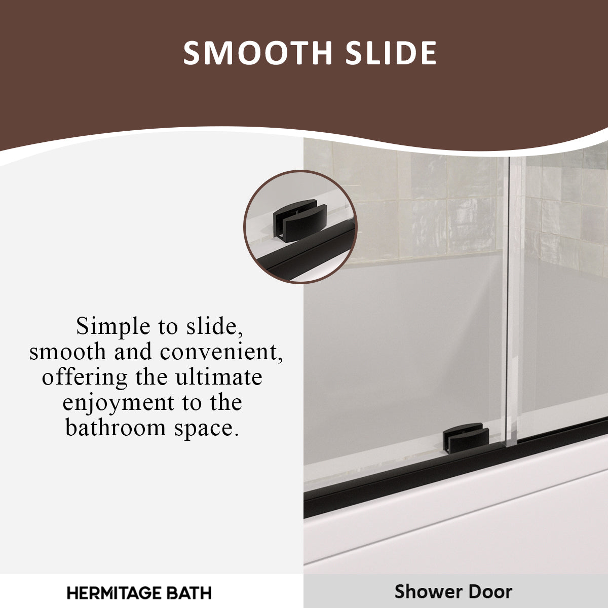 Oceanique 60 in. W x 60 in. H Sliding Semi-Frameless Tub Door in Matte Black Finish with Clear Glass