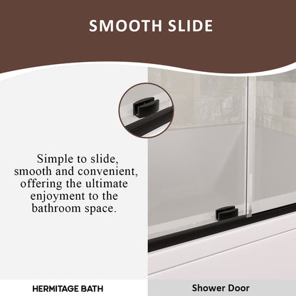 Oceanique 60 in. W x 60 in. H Sliding Semi-Frameless Tub Door in Matte Black Finish with Clear Glass