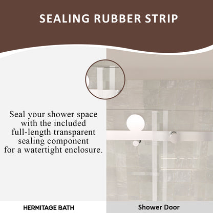 Oceanique 60 in. W x 60 in. H Sliding Semi-Frameless Tub Door with Clear Glass HB7151D-6060SV-7
