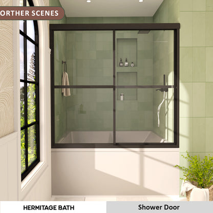 Zylo 59 in. W x 56 in. H Sliding Framed Tub Door with Clear Glass HB82-5659MB-10_888c21e1-d3c8-4cf6-a681-80f2c95de23c