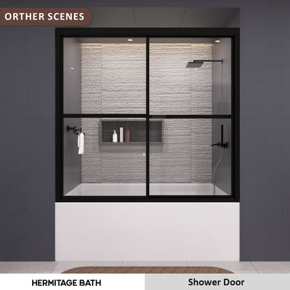 Zylo 59 in. W x 56 in. H Sliding Framed Tub Door with Clear Glass HB82-5659MB-11_9a011769-51f0-4da9-8956-700911c1f311