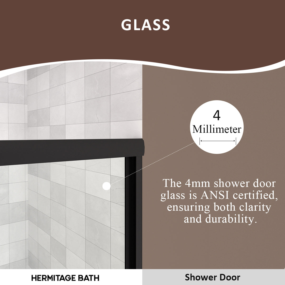 Zylo 59 in. W x 56 in. H Sliding Framed Tub Door with Clear Glass HB82-5659MB-4_8f43ea65-2307-4f9f-b5f3-25fa705602e5